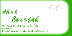 abel czirjak business card