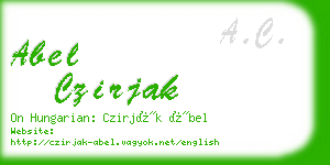 abel czirjak business card